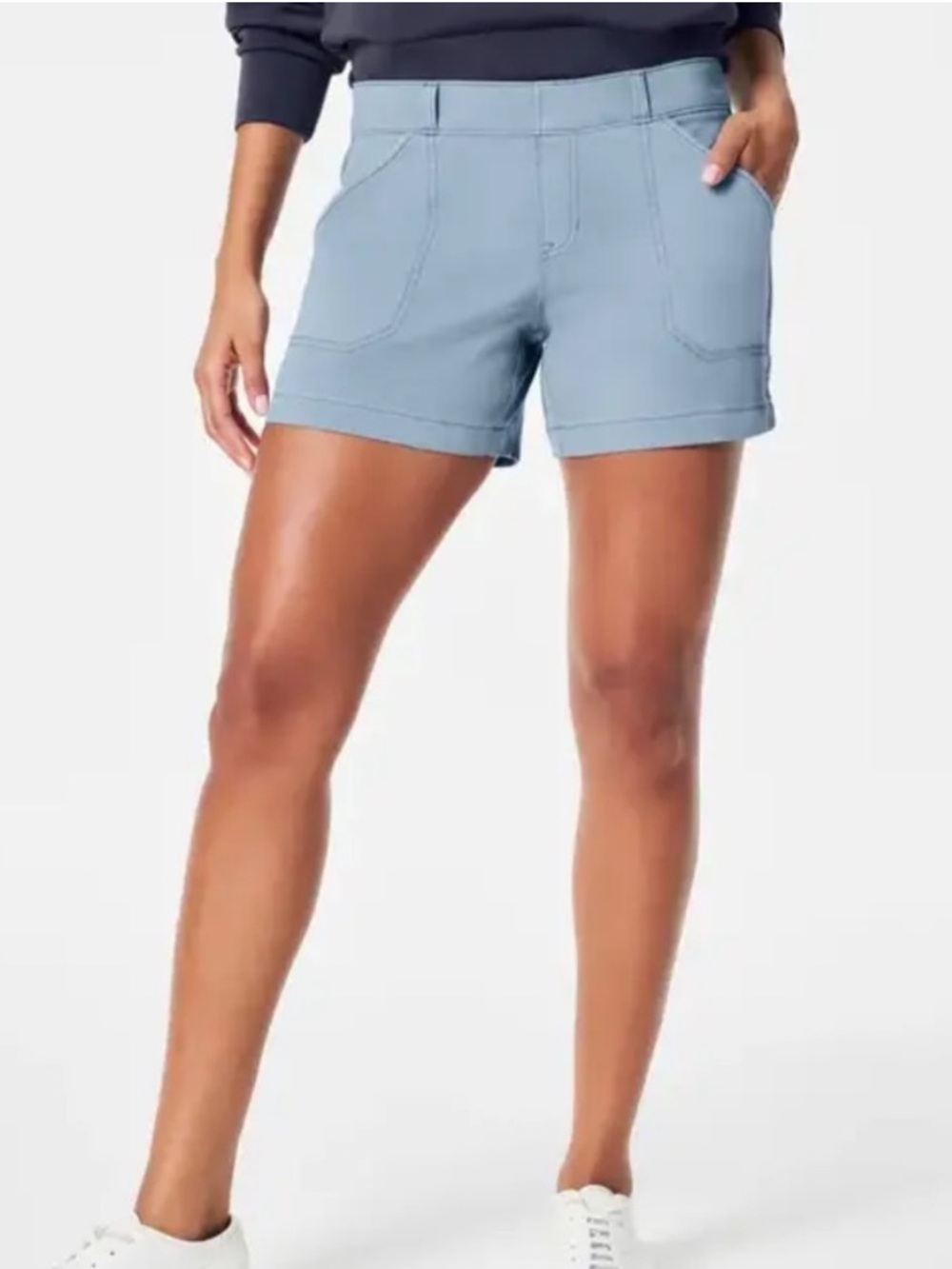 Spanx - Stretch Twill Shorts 4” - green light blue - size S